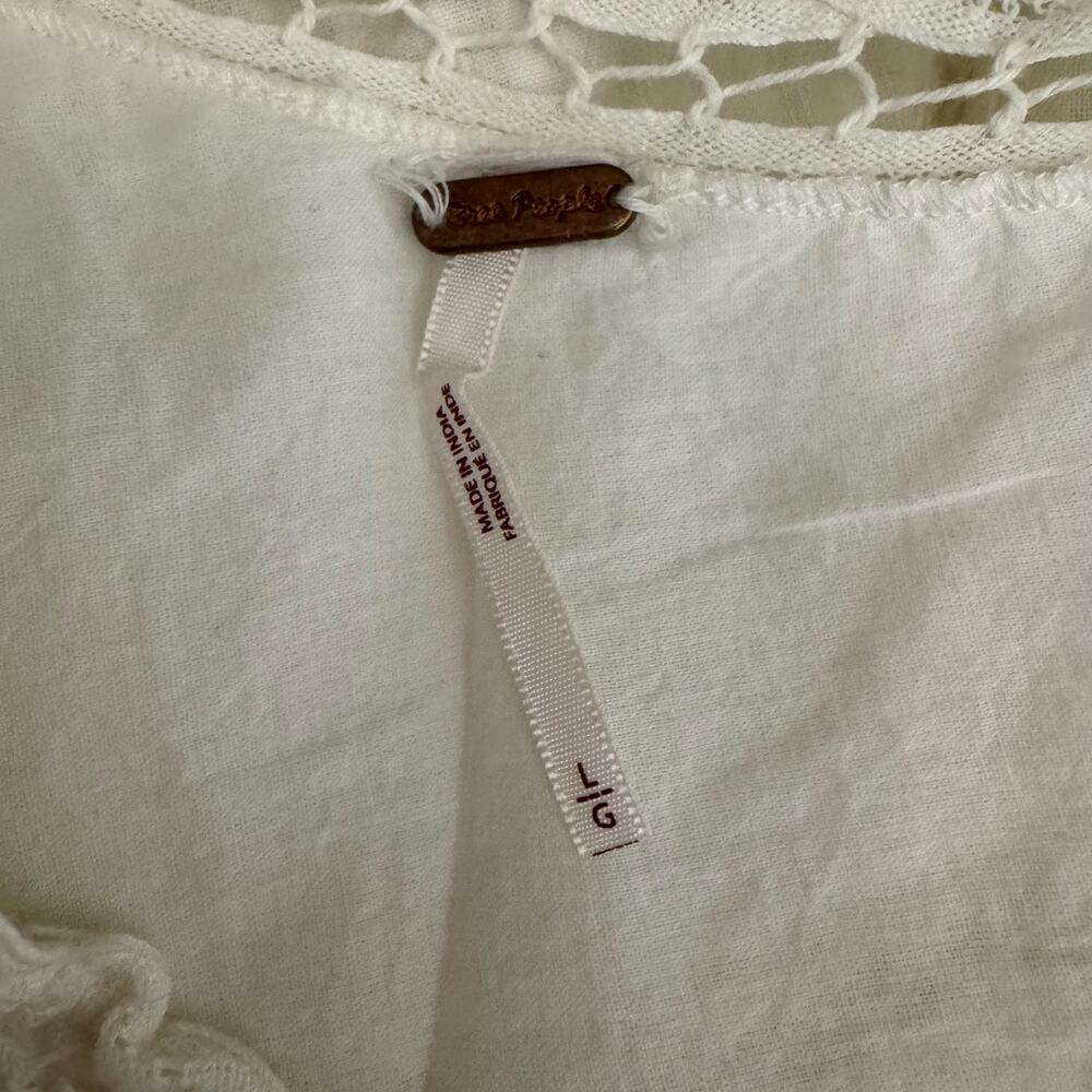 free people | billie battenburg one shoulder white femme lace mini dress sz L - Picture 7 of 10